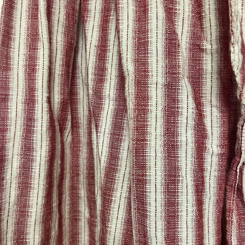 Max Studio High Low Midi Skirt Striped Cream/Red Cotton Women's Size Large - tie - Picture 3 of 10